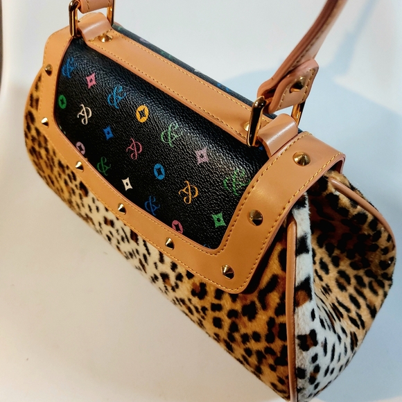 Unbranded designer inspired leopard print studded handbag, NWOT - Picture 9 of 10